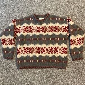 BEAUTIFULLY HAND KNITTED HARRY AND DAVID NORTHWEST EXPRESS WOOL XL SWEATER